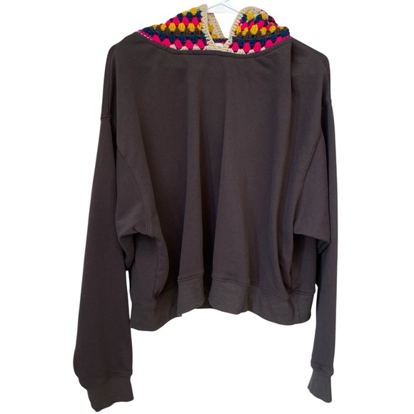 NATURAL LIFE Multicolor Crochet Hooded Sweatshirt - Picture 1 of 8